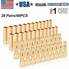 40X 4mm Banana Bullet Connector Plug Male Female for Battery ESC Motor Brushless