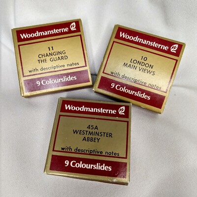 3x WOODMANSTERNE Vintage UK Slides London Westminster Abbey Guard England GB