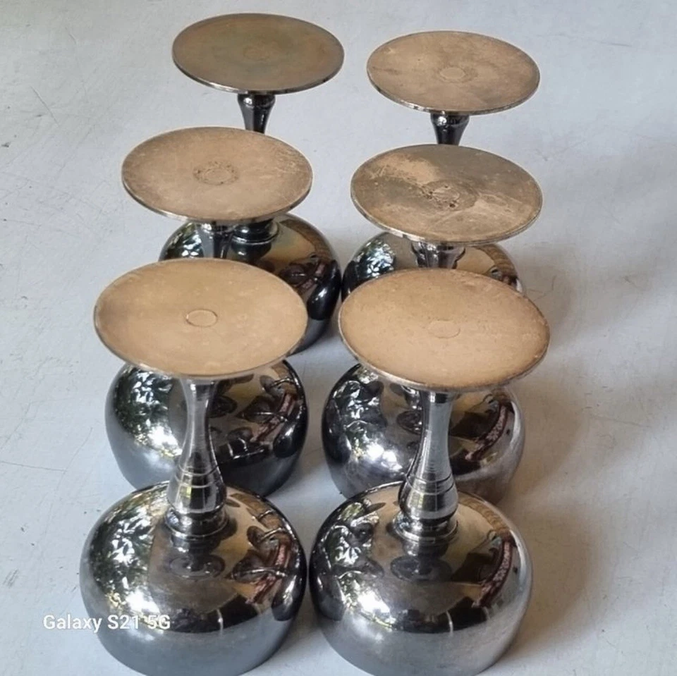 Service 6 Gobelet S. XIX. Argent 800, Intérieur en Vermeil. Poinçon Coq Français - Photo 4/4