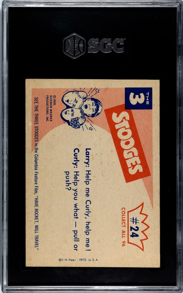 1959 Fleer The 3 Three Stooges #24 Look Out Below SGC 7 NEWLY-GRADED! - Image 2 of 4