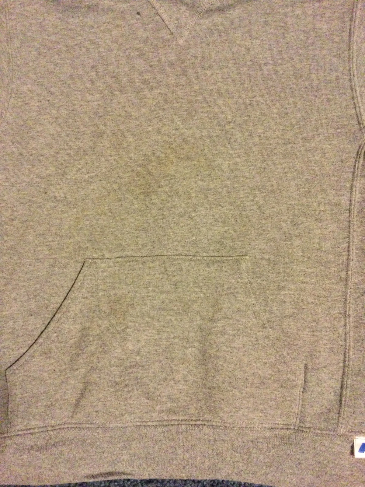 VETEMENTS Felpa con cappuccio pullover Russell Athletic grigia usata ~ taglia media giovane.