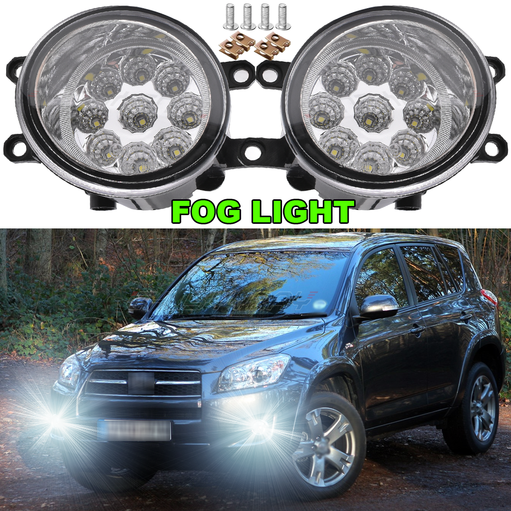 For 2010 Toyota RAV4 Pair Front Bumper Fog Light Lamp Replacement