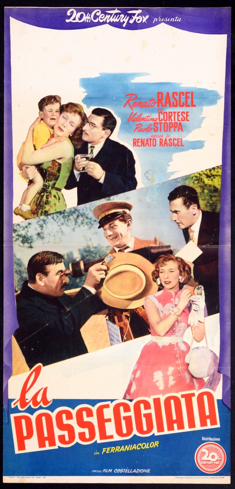 Locandina originale film La passeggiata (1953) - Regia di Renato Rascel