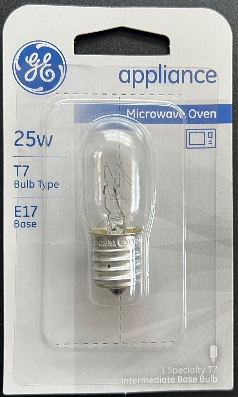 GE Lighting 10692 25 Watt Clear T7 Appliance Light Bulb E17 Intermediate Base 
