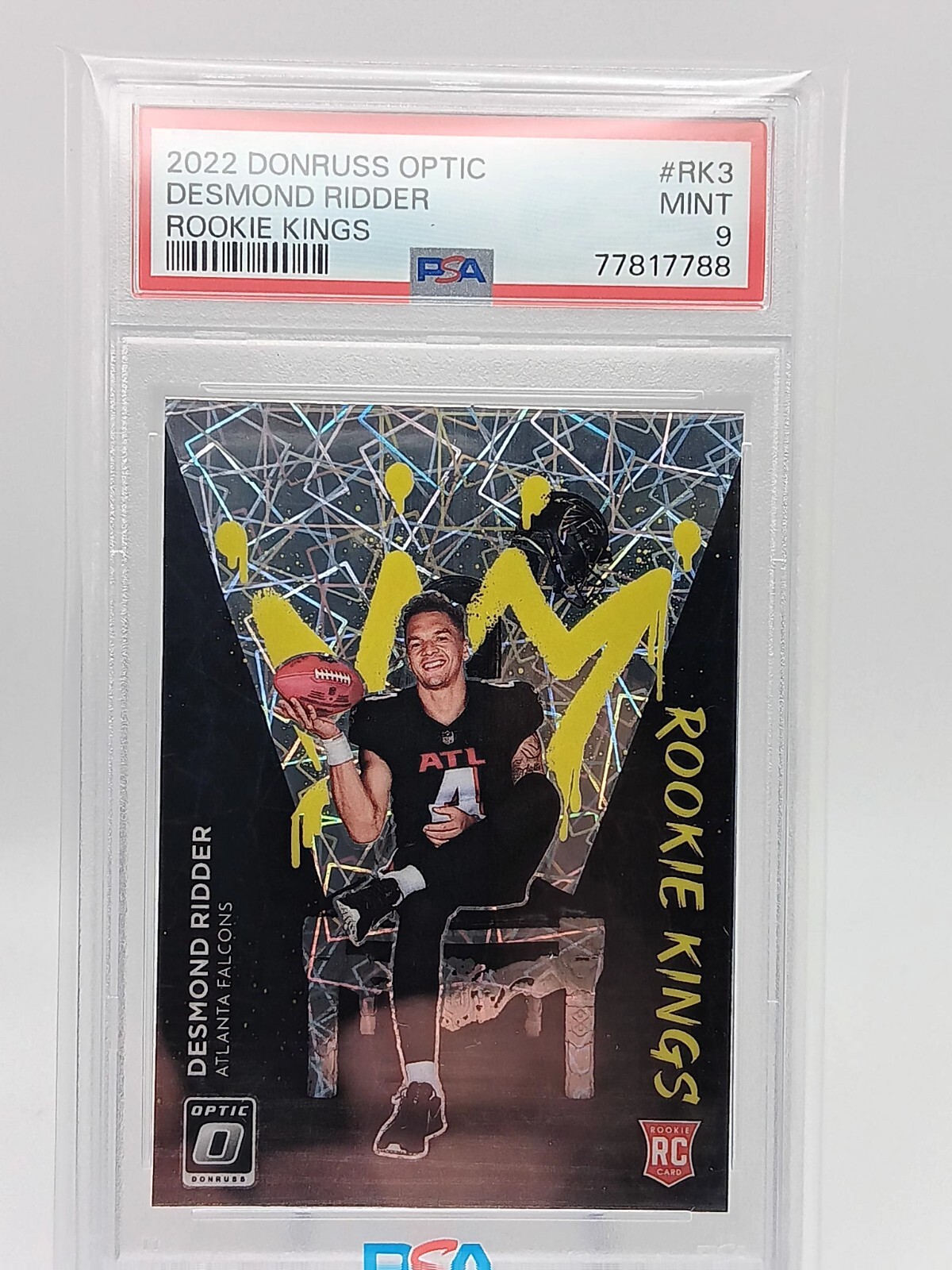 2022 Donruss Optic Desmond Ridder Rookie Kings Case Hit SP RC PSA 9 Mint