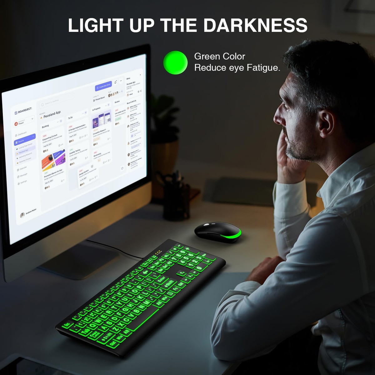 Large Print Backlit Keyboard, Wired USB Lighted Computer Large Print Backlit Keyboard, Wired USB Lighted Computer