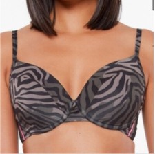 Sanctuary Here Kitty Kitty Print Underwire Bikini Top Size DD, New MSRP 65
