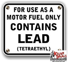 4"X 3.4" CONTAINS LEAD W/ SCREWS GAS PUMP DECAL GASOLINE PUMP LUBSTER