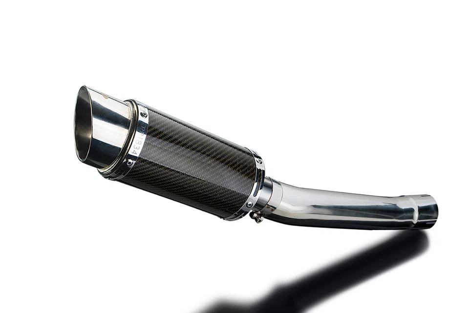 Yamaha YZFR6 YZF-R6S 2003-2009 Kit de silenciador de escape de carbono redondo de 8" deslizable Foto 2 de 4