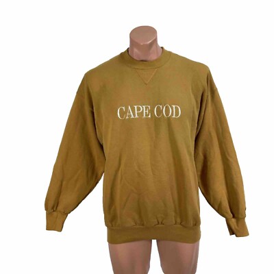Vintage 80s 90s BIKE Cape Cod Sweatshirt XL Mustard Brown Pullover Vacation USA