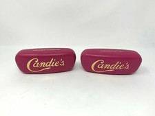 CANDIE'S SUNGLASSES CASE 2 PACK LOT BRIGHT PINK  GOLD HARD CLAM SHELL