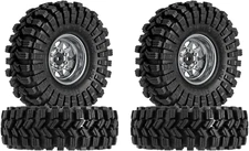 INJORA 1.0 Beadlock Wheel Tires Set -3.78Mm Offset Wheel Rims for 1/18 1/24 RC C
