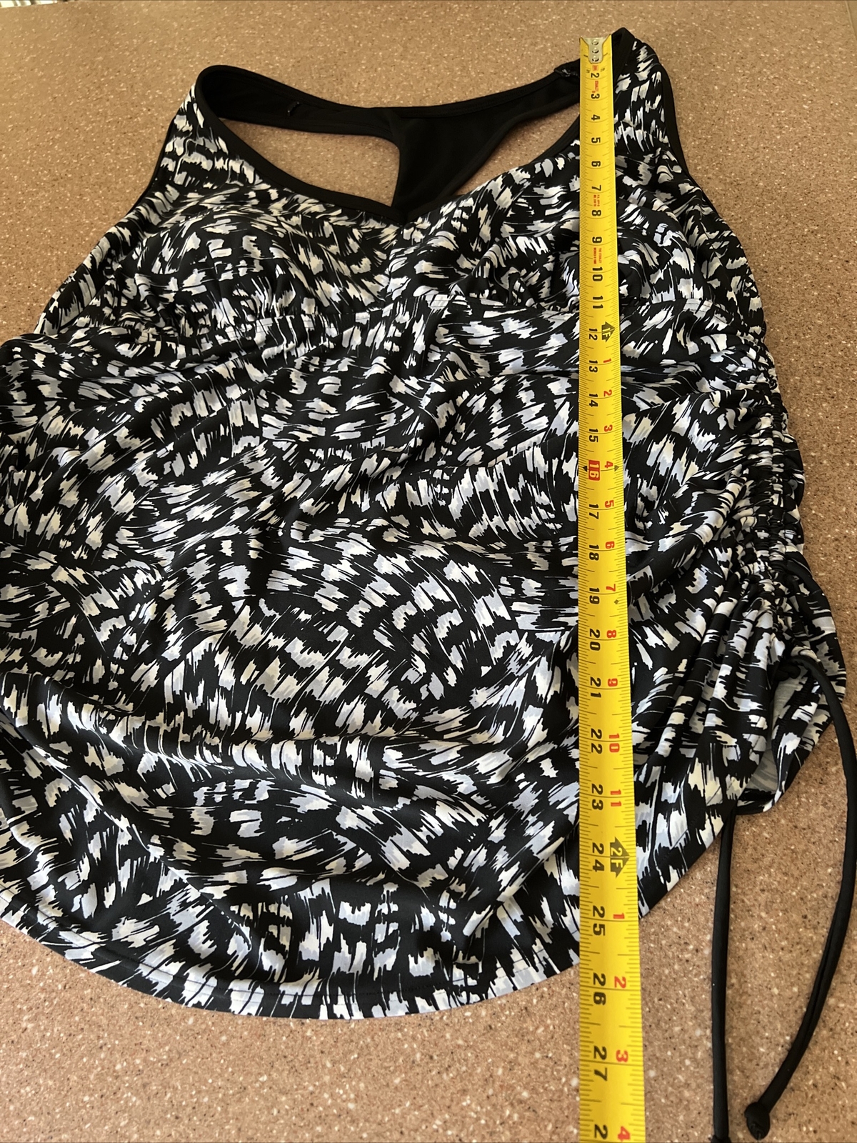 Liz Lange Tankini Maternity Top Only Black White Bathing Suit Swim