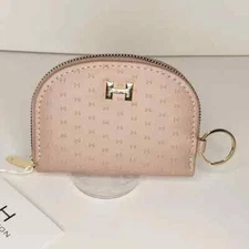 Halston Small Dome Zip Wallet with Key Chain Loop - Taupe - NWT