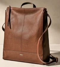 Fossil Elina Large Convertible Backpack Brown Leather SHB2976210 NWT $330 FS