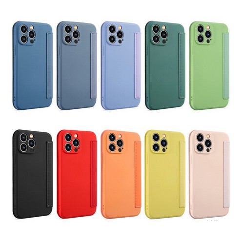Flip Stand Leather Liquid Silicone Case For iPhone 13 Pro Max Protection Cover - Picture 2 of 22