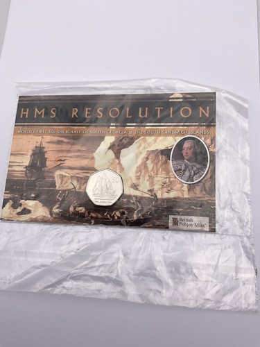 2020 HMS Resolution 50p Diamond Finish BU Pobjoy Mint Tall Ships Mintage 2750 - Picture 6 of 24