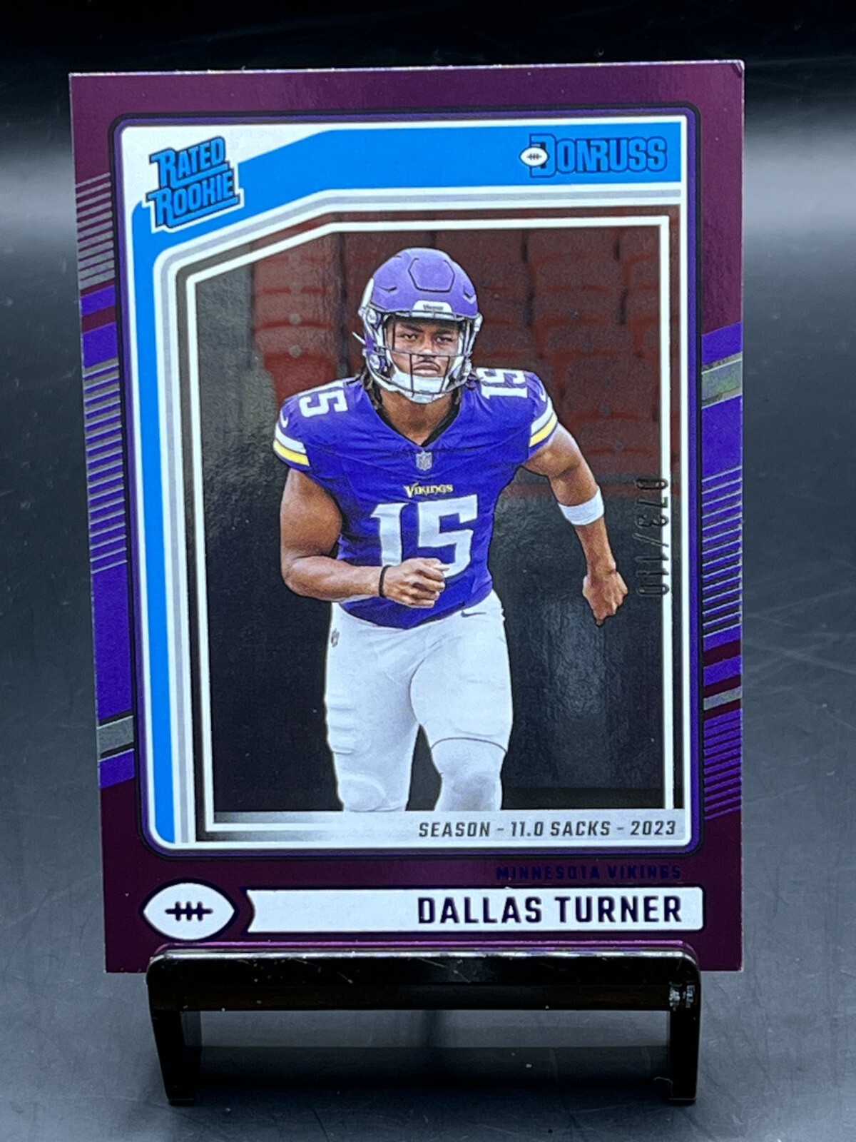 2024 Donruss Dallas Turner #331 Rated Rookie Season Stat Line /110 RC 11.0 Sacks