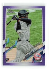 ESTEVAN FLORIAL #USC41 RC 2021 TOPPS CHROME YANKEES PURPLE READ