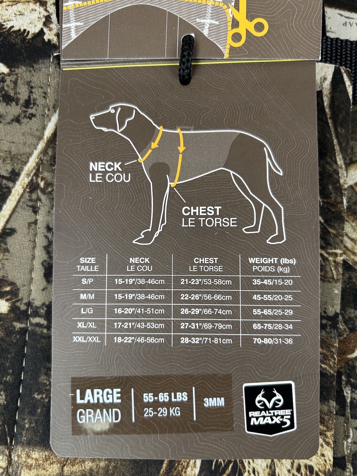 Browning Neoprene Dog Vest Size Large Realtree Camo Adjustable