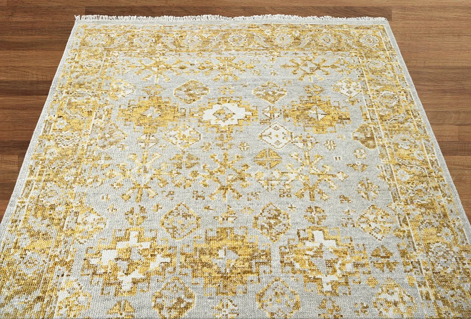 4' 6''x 6' 2'' Gray Hand Knotted Transitional Oushak Wool Area Rug - Image 4 of 4