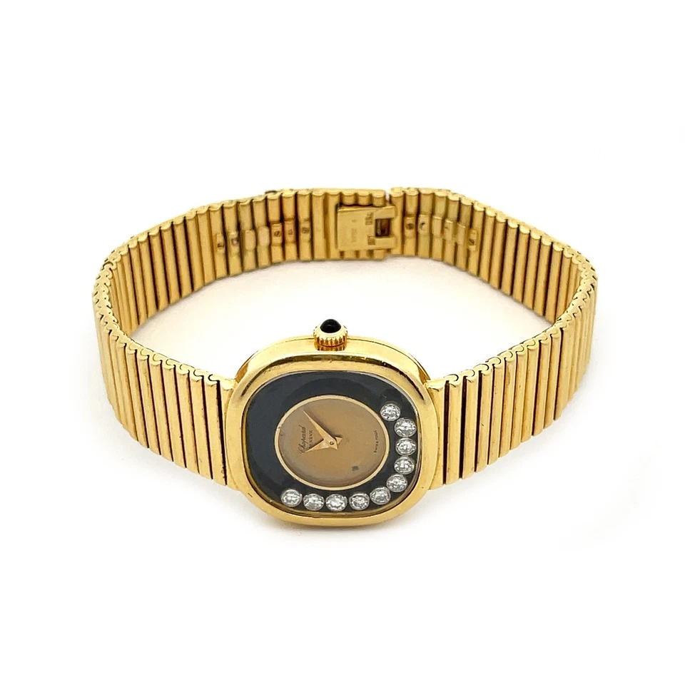Reloj Chopard Happy Diamond Oro Amarillo 18k Cuerda Manual Damas 5089 Foto 3 de 4
