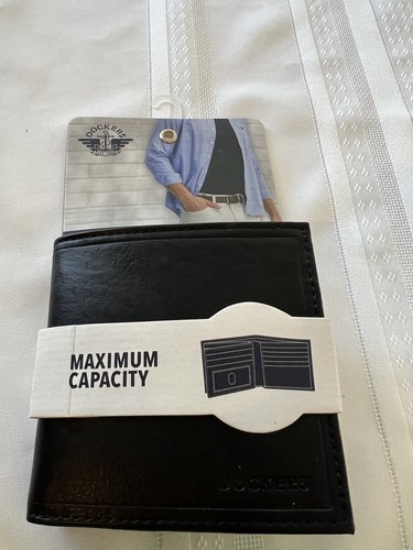 Dockers Men's Extra Capacity Bifold Style Black Wallet RFID Secure 31DK120005