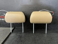 07-09 JAGUAR XK FRONT DRIVER LEFT PASSENGER RIGHT SEAT HEAD RESTS CARAMEL SEL