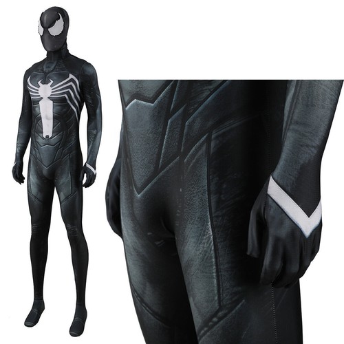 Black Venom Spider-Man Jumpsuit Superhero Suit Cosplay Costume Adult Kids Party - Picture 8 of 15