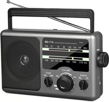 AM FM Portable Radio Battery Operated Radio by 4X D Cell Batteries Or AC Power