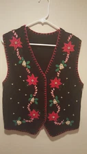 Vintage Clothing Ugly Christmas Sweater Vest - Medium M - Black