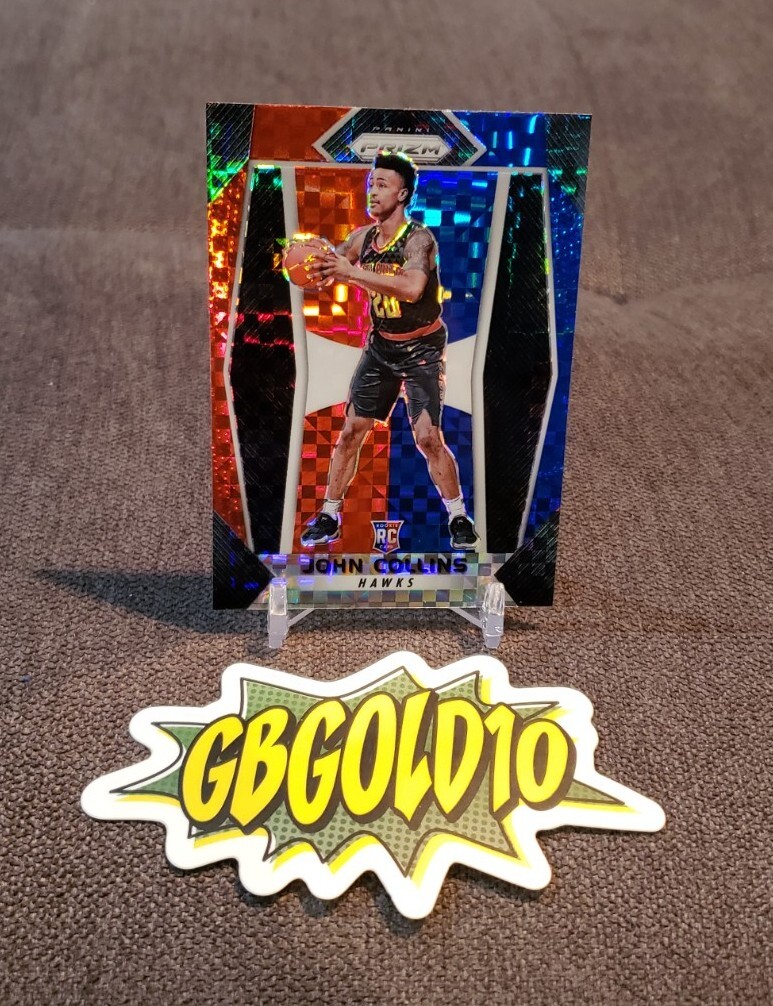 John Collins RC 2017-18 Panini Prizm Red White Blue Prizm Rookie #109 Hawks