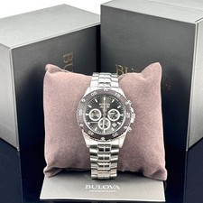 Bulova Men's Marine Star Classic Black Dial Chronograph Quartz Watch 98B401