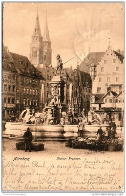 Germany - BAVARIA - NURNBERG - neptune brunnen