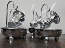 Mayim Acharonim Bulk Set 4 Chrome Footed Basin Holders 5 Pitcher Cups Judaica