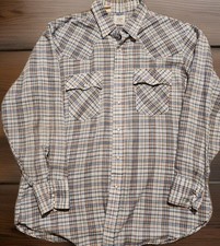 VTG 1980 LEVIs Strauss Western Pearl Snap Shirt Mens XL Plaid Olympic Games