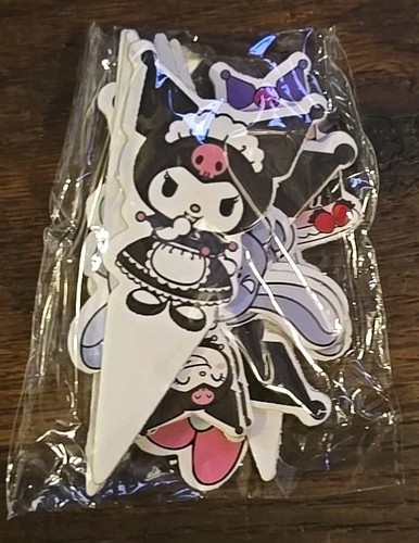 Lote de decoraciones de fiesta de cumpleaños Sanrio Kuromi - Imagen 15 de 16