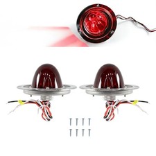 Glass Lens Watermelon Lights Kit, 2PCS LED Side Marker Turn Tail Signal Red