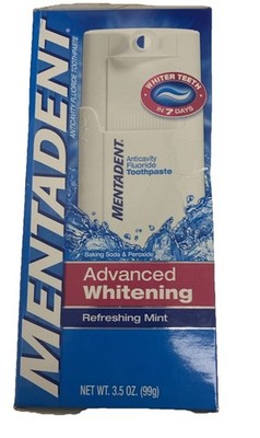 (1) Mentadent  Advanced Whitening Refreshing Mint 3.5 0z Sealed As Pictured