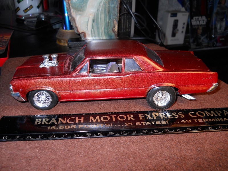1985 Monogram 1:24 '64 Pontiac GTO cool Older Built Model Car, Orange "As Is".!!