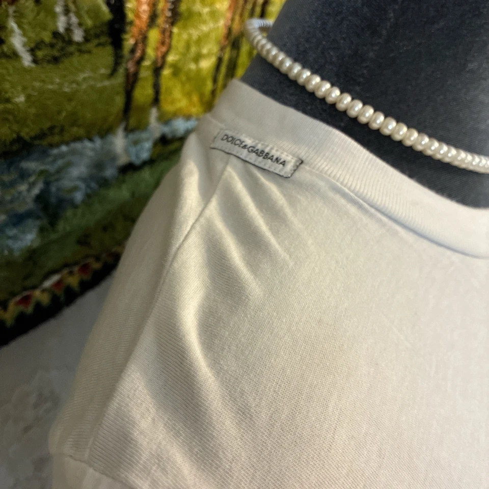 White dolce & gabana inspired T-shirt - Image 3 of 4