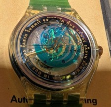 Ultra rare Swatch unused Earth Summit 92 automatic watch dead stock