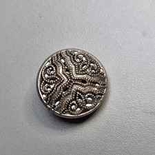 Antique Brass Button Geometric Openwork approx. 11/16 in Self-Shank