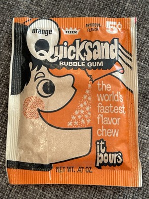 Vintage 1970 s FLEER QUICKSAND BUBBLE GUM ORANGE FLAVOR  Unopened  NOS