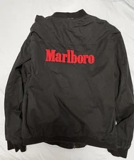 Vintage 90s Marlboro Cigarettes Black Red Reversible Bomber Jacket Size XXL