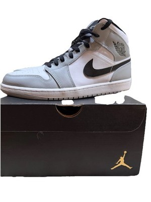Jordan Air Jordan 1 High Top Gray White Black Athletic Sneakers Men's US 11