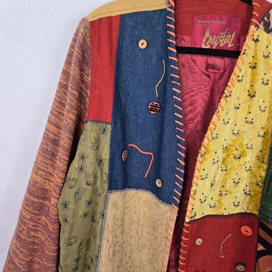 Sharon Anthony Crystal Patchwork Jacket Women's 2… - image 3