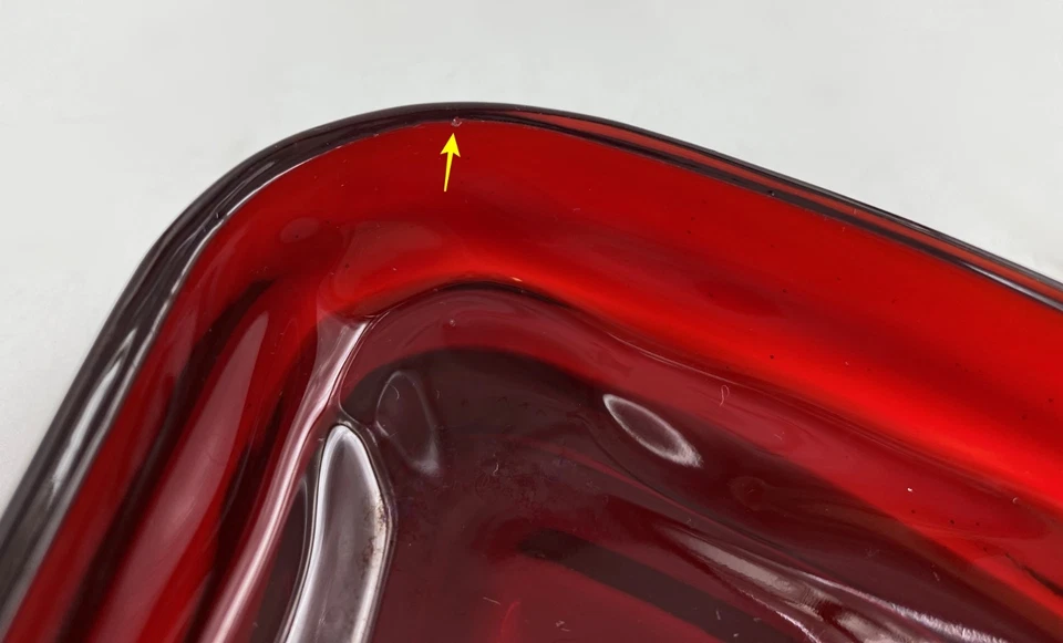 Anchor Hocking Manhattan Relish Replacement Insert Royal Ruby Triangular Glass - Image 3 of 3