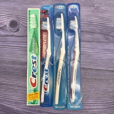 4 LOT Crest 1997 Complete Deep Sweep Compact Rippled Bristles Toothbrush NOS