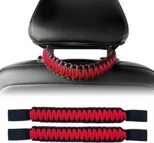 2Pack Headrest Grab Handles Universal Car Seat Handles Paracord Han Color: Red